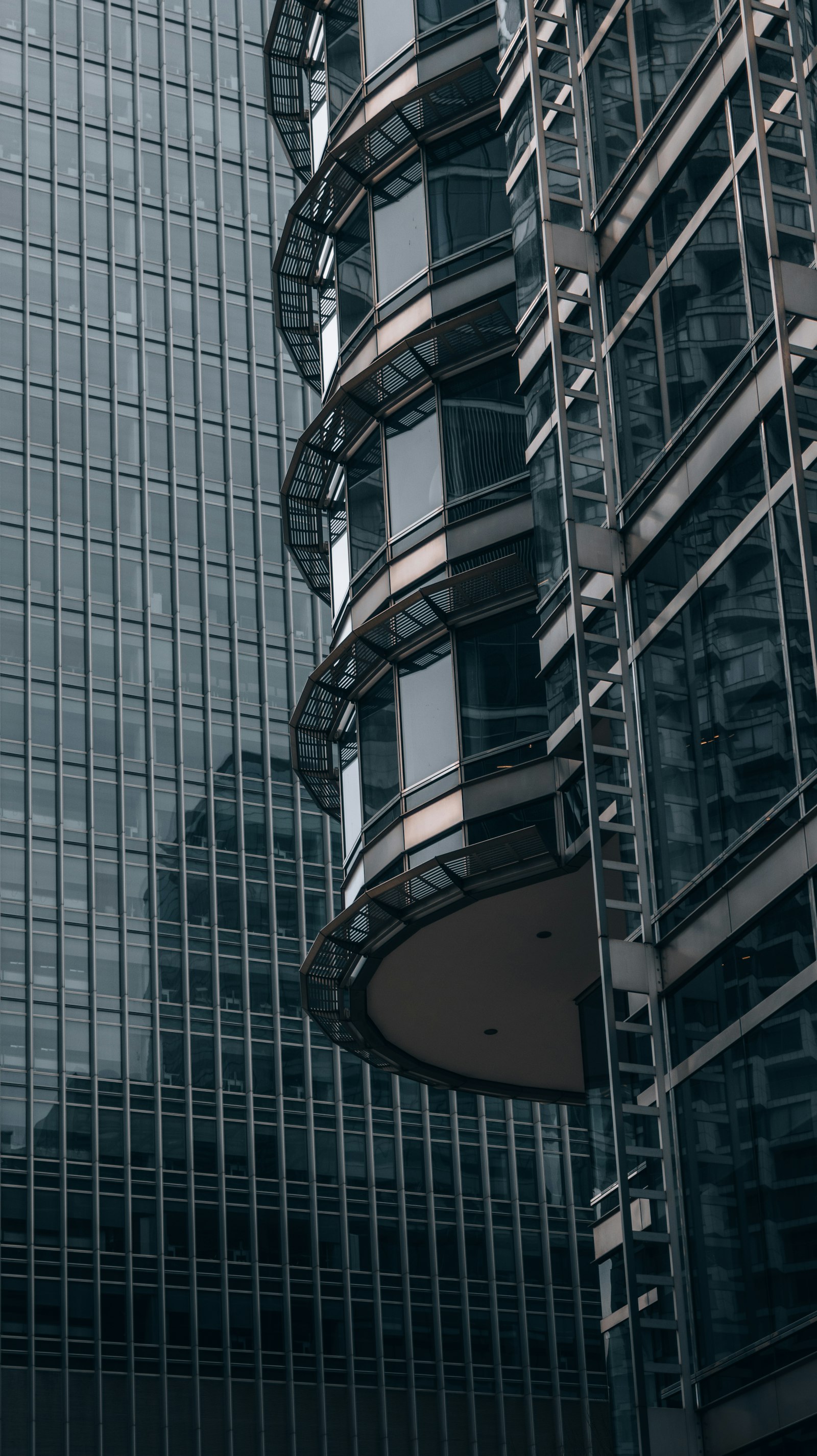 Modern glass skyscrapers of a financial district
